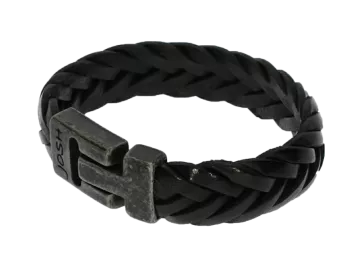 Braided leather bracelet Fey narrow